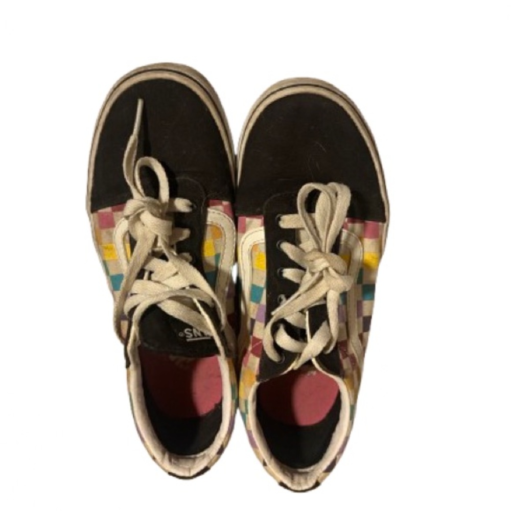 Kids Rainbow Checkered Vans